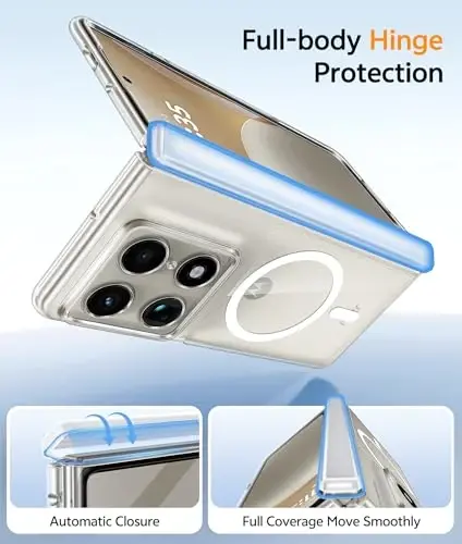 FNTCASE for Motorola Razr Fold Case: [Hinge Protection] Anti Yellowing Transparent Clear Phone Cover [Fit for Magsafe] Military Grade Shockproof Protective Cases - 4