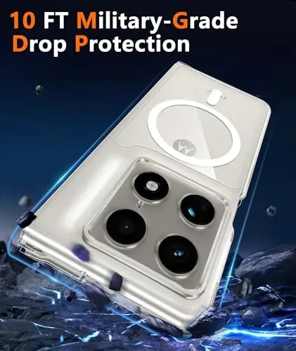 FNTCASE for Motorola Razr Fold Case: Magnetic Clear Cases Compatible with Magsafe Military Grade Drop Anti Yellowing Cell Phone Cover - Shockproof Protection Bumper Transparent Phonecase - 6