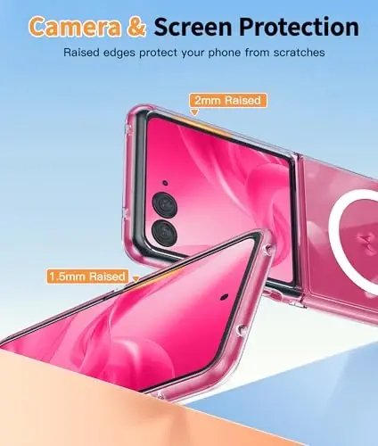 FNTCASE for Motorola Razr Plus 2025/2024 Case: for Magnetic Moto Razr Plus 2025/2024 Case Clear Military Grade Drop Protection Cell Phone Cover Anti Yellowing Rugged Protective Bumper Transparent - 5
