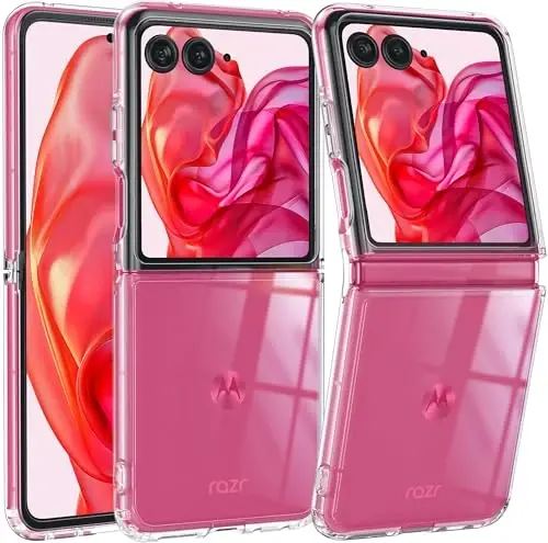 FNTCASE for Motorola Razr Plus 2025/2024 Case: Moto Razr Plus 2025/2024 Case Clear Shockproof Scratch Resistant Phone Cover Thin Foldable TPU Military Grade Hard Drop Protection Rugged Crystal - FNTCASE