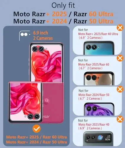 FNTCASE for Motorola Razr Plus 2025/2024 Case: Moto Razr Plus 2025/2024 Case Clear Shockproof Scratch Resistant Phone Cover Thin Foldable TPU Military Grade Hard Drop Protection Rugged Crystal - 2