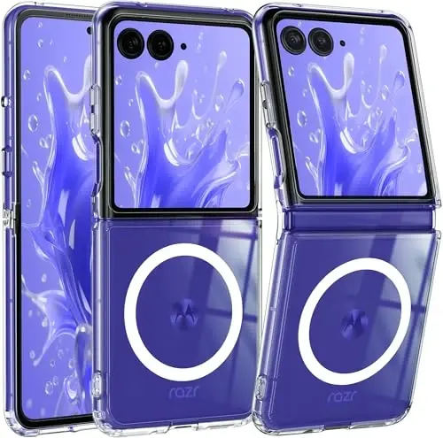 FNTCASE for Motorola Razr-Ultra-2025/2026 Magnetic Case: Lightweight Military Grade Drop Protection Anti Yellowing Cell Phone Cover Flexible Durable Rugged Shockproof TPU Crystal (Clear) 