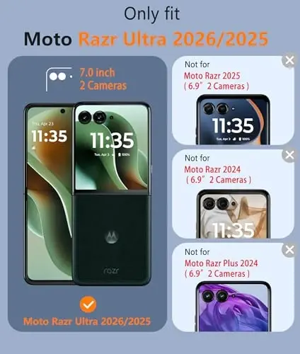FNTCASE for Motorola Razr Ultra 2026 Case: Moto Razr Ultra 2025 Case [Hinge Protection] Translucent Matte Cases [Compatible with Magsafe] [Screen Protector] Military Grade Shockproof Protective Cover - 3