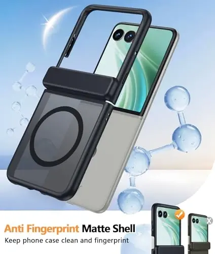 FNTCASE for Motorola Razr Ultra 2026 Case: Moto Razr Ultra 2025 Case [Hinge Protection] Translucent Matte Cases [Compatible with Magsafe] [Screen Protector] Military Grade Shockproof Protective Cover - 5