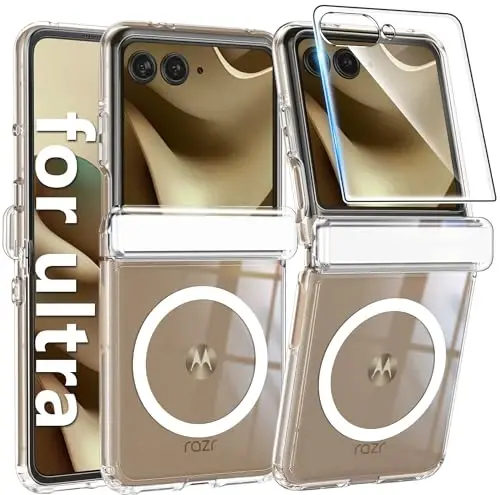 FNTCASE for Motorola Razr-Ultra-2026/2025 Magsafe Case: Military Grade Drop Protection, Hinge Protection, Anti Yellowing Cell Phone Cover - Rugged Shockproof Protective Transparent Phonecase(Clear) 