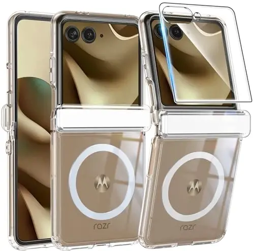 FNTCASE for Motorola Razr-Ultra-2026/2025 Magsafe Case: Military Grade Drop Protection, Hinge Protection, Anti Yellowing Cell Phone Cover - Rugged Shockproof Protective Transparent Phonecase(Clear) 