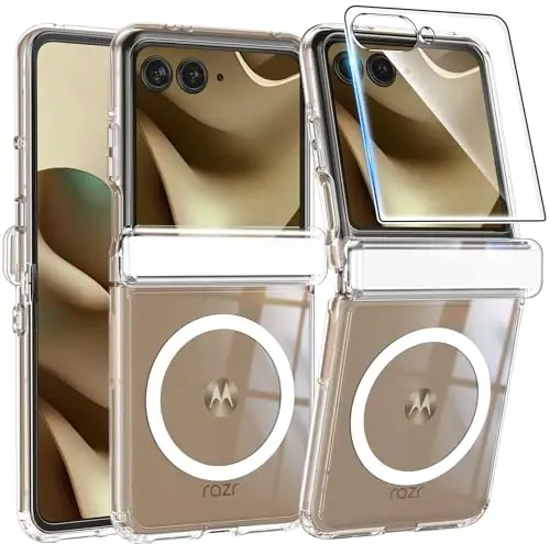 FNTCASE for Motorola Razr-Ultra-2026/2025 Magsafe Case: Military Grade Drop Protection, Hinge Protection, Anti Yellowing Cell Phone Cover - Rugged Shockproof Protective Transparent Phonecase(Clear) 