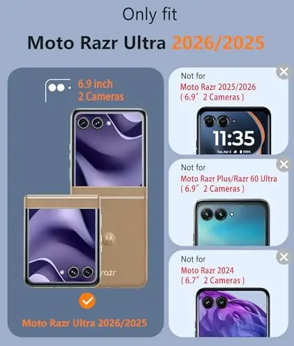 FNTCASE for Motorola Razr-Ultra-2026/2025 Magsafe Case: Military Grade Drop Protection, Hinge Protection, Anti Yellowing Cell Phone Cover - Rugged Shockproof Protective Transparent Phonecase(Clear) - 2