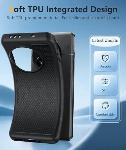 FNTCASE for OnePlus 13 Case: Shockproof Protective for One Plus 13 Case TPU Lightweight Duty Rugged Cell Phone Cover with Non Slip Textured Back | Military Grade Drop Protection Bumper Tough (Black) - 3