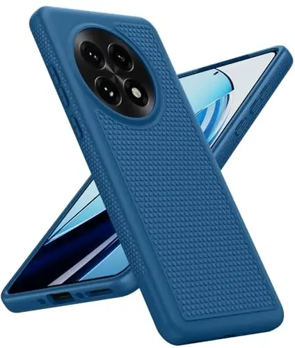 FNTCASE for OnePlus 13 Phone Case: Shockproof Protective for OnePlus 13 Case Lightweight Duty Rugged Cell Phone Cover with Non Slip Textured Back | Military Grade Drop Protection Bumper Tough (Blue) 