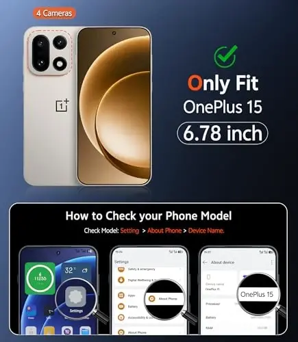 FNTCASE for Oneplus 15 Case Clear: One Plus 15 Case with Screen Protector Drop Proof Compatible with Magsafe Slim Anti Yellowing Rugged Shockproof Protective Transparent Cover (Clear Magnetic) - 2