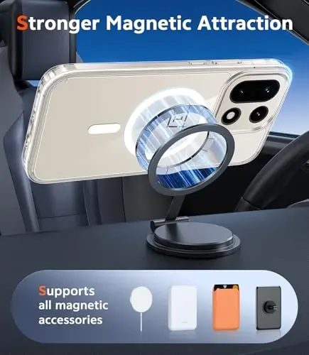 FNTCASE for Oneplus 15 Case Clear: One Plus 15 Case with Screen Protector Drop Proof Compatible with Magsafe Slim Anti Yellowing Rugged Shockproof Protective Transparent Cover (Clear Magnetic) - 4