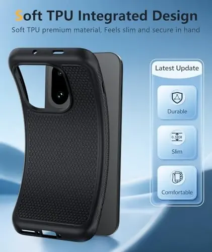 FNTCASE for OnePlus 15 Case - for One Plus 15 Military Grade Drop Protection, 14ft Drop Tested, Screen Protector Included, Anti-Slip Anti-Fingerprint Matte Textured, Soft TPU Shockproof Cover (Black) - 3