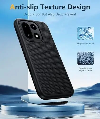 FNTCASE for OnePlus 15 Case: 14FT Heavy Duty Military Grade Drop Protection for One Plus 15 Case with Screen Protector, Non-Slip Anti-Fingerprint Shockproof Matte Soft TPU Phone Cover - Black 