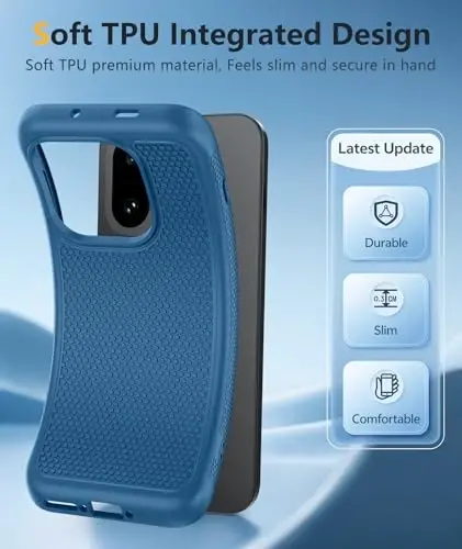 FNTCASE for OnePlus 15 Case: TPU Shockproof Drop Protective for One Plus 15 Case with Screen Protector Lightweight Heavy Duty Military Grade Rugged Cell Phone Cover with Non Slip Textured Back (Blue) - 3