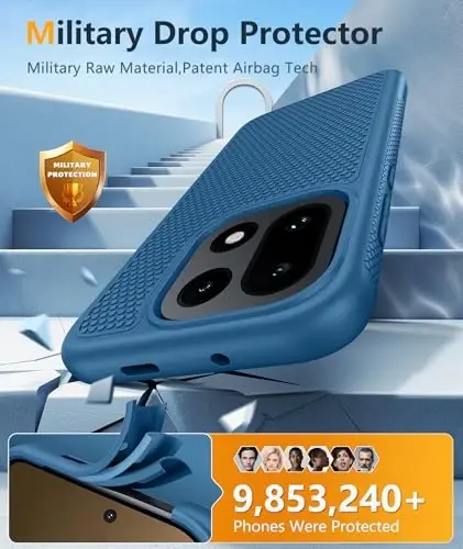 FNTCASE for OnePlus 15 Case: TPU Shockproof Drop Protective for One Plus 15 Case with Screen Protector Lightweight Heavy Duty Military Grade Rugged Cell Phone Cover with Non Slip Textured Back (Blue) - 4