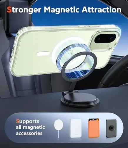 FNTCASE for Oneplus 15R Case Clear: One Plus 15R Case with Screen Protector Drop Proof Slim Anti Yellowing Rugged Shockproof Protective Transparent Cover (Clear Magnetic) - 4