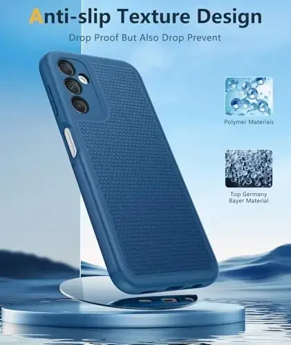 FNTCASE for Samsung Galaxy A14 5G Case: Dual Layer Protective Heavy Duty Cell Phone Cover Shockproof Rugged with Non Slip Textured Back - Military Protection Bumper Tough - 2023, 6.6inch (Blue) - 5