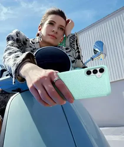 FNTCASE for Samsung Galaxy A16-5G Case: Dual Layer Protective Heavy Duty Cell Phone Cover with Non Slip Textured Back - Shockproof Rugged Military Grade Drop Protection Bumper Tough (Mint Green) - 7