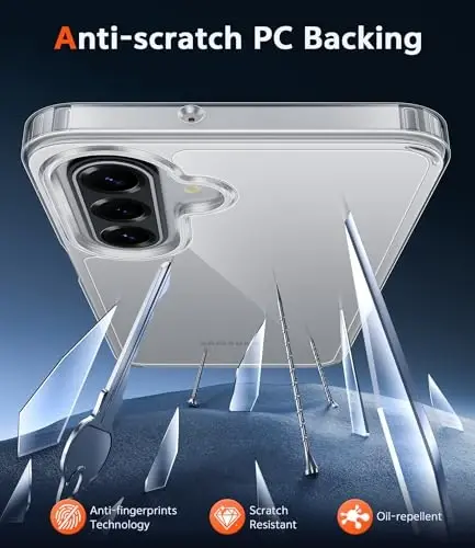 FNTCASE for Samsung Galaxy A17-5G Case: Galaxy A16 5G Clear Case Military Grade Drop Protection Anti Yellowing Cell Phone Cover - Rugged Shockproof Protective Bumper Transparent Cases(Clear) - 5