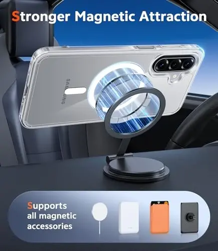 FNTCASE for Samsung Galaxy A17-5G Case: Galaxy A16 Case Clear Magnetic Phone Cases with Screen Protector Compatible with Magsafe Slim Rugged Shockproof Protective Transparent Cell Cover - 4