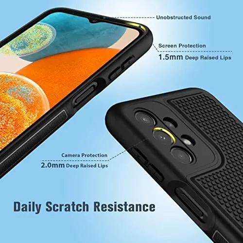 FNTCASE for Samsung Galaxy A23 5G Case: (Samsung Galaxy A23 4G LTE) Dual Layer Protective Heavy Duty Cell Phone Cover Shockproof Rugged with Non Slip Textured Back Bumper - 6.6inch Black 
