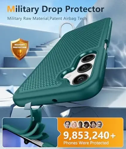 FNTCASE for Samsung Galaxy A25 Case: Galaxy A25 5G Phone Case Dual Layer Protective Phone Cover Rugged Full Body Drop Protection Shockproof Phone Case (Green) - 3