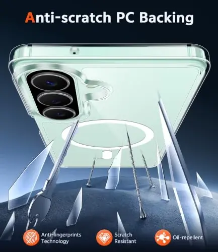 FNTCASE for Samsung Galaxy A27-5G Case: [Screen Protector] Compatible with Magsafe Clear Magnetic Phone Cases Anti Yellowing Slim Rugged Shockproof Protective Transparent Cover (A-Clear) - 3