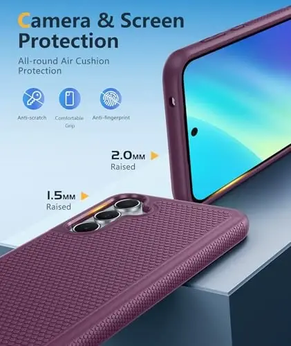 FNTCASE for Samsung Galaxy A35-5G Case: Dual Layer Protective Heavy Duty Cell Phone Cover Shockproof Rugged with Non Slip Textured Back - Military Protection Bumper Tough - 2024, 6.6 inch Purple - 1