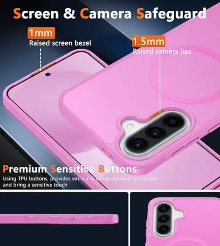 FNTCASE for Samsung Galaxy A36-5G Case: for Galaxy A56 5G Case Magnetic Translucent Matte Shockproof Slim Phone Cover - Military Grade Drop Proof Hard Back Anti-Fingerprint Protective Case - 6.7 inch - FNTCASE (1)
