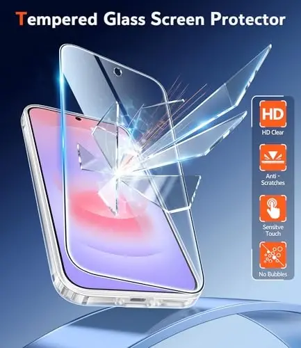 FNTCASE for Samsung Galaxy A37-5G Case: Clear A36 Phone Cases with Screen Protector Compatible with Magsafe Slim Anti Yellowing Rugged Shockproof Protective Transparent Cell Cover (Clear) - 3