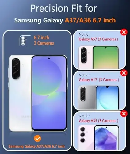 FNTCASE for Samsung Galaxy A37-5G Case: Clear A36 Phone Cases with Screen Protector Compatible with Magsafe Slim Anti Yellowing Rugged Shockproof Protective Transparent Cell Cover (Clear Magnetic) - 2