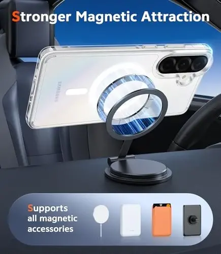 FNTCASE for Samsung Galaxy A37-5G Case: Clear A36 Phone Cases with Screen Protector Compatible with Magsafe Slim Anti Yellowing Rugged Shockproof Protective Transparent Cell Cover (Clear Magnetic) - 3