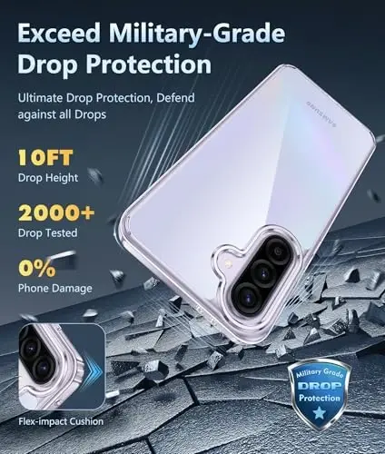 FNTCASE for Samsung Galaxy A37-5G Case: Clear A36 Phone Cases with Screen Protector Compatible with Magsafe Slim Anti Yellowing Rugged Shockproof Protective Transparent Cell Cover (Clear) - 3