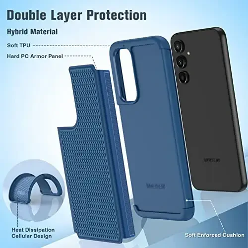 FNTCASE for Samsung Galaxy A54 5G Case: Dual Layer Full Shockproof Protective | Rugged Heavy Duty Durable Cell Phone Cover | Soft Slim Matte Lightweight Textured Back - Military Protection - FNTCASE (1)