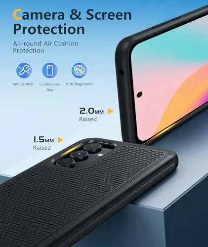 FNTCASE for Samsung Galaxy A54-5G Phone Case: Compatible with MagSafe | With Screen Protector, Dual Layer Shockproof Drop Protection, Non Slip Matte Textured Protective Magnetic Cover, Black - 1