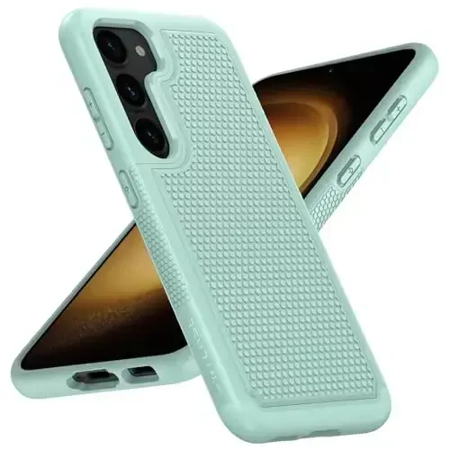 FNTCASE for Samsung Galaxy S23 Case: Dual Layer Heavy Duty Cell Phone Protective Cover Shockproof Rugged with Non-Slip Textured - Military Drop Protection Bumper Tough - 2023, 6.1inch Mint Green - 1