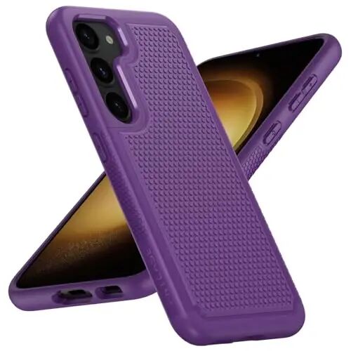 FNTCASE for Samsung Galaxy S23 Case: Dual Layer Non Slip Cover Purple | 14FT Military Grade Shockproof Protective Drop Protection, Matte Textured Cell Phone Cases, for Daily Use, Purple - 1