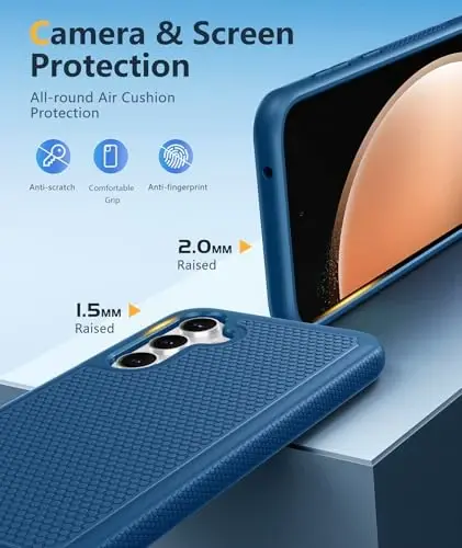 FNTCASE for Samsung Galaxy S23-FE Case: Dual Layer Protective Heavy Duty Cell Phone Cover Rugged Full Body Drop Protection Military Grade Shockproof Phone Case (Blue Navy) - 1