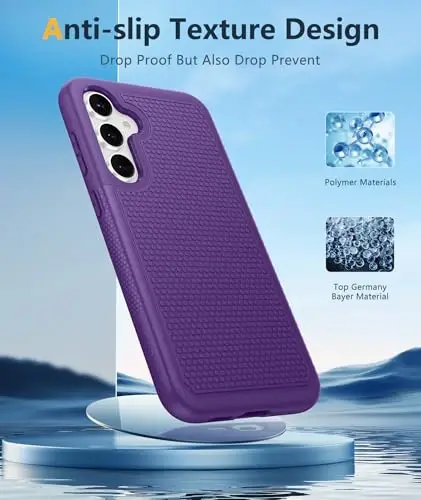 FNTCASE for Samsung Galaxy S23-FE Case: Dual Layer Protective Heavy Duty Cell Phone Cover Rugged Full Body Drop Protection Military Grade Shockproof Phone Case (Purple) - 5