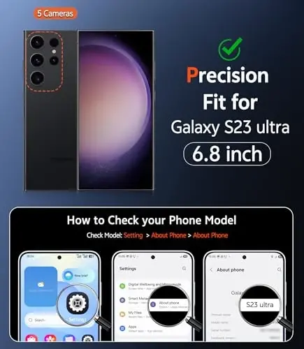 FNTCASE for Samsung Galaxy S23-Ultra Case: Clear Magnetic Phone Cases Compatible with Magsafe Slim Anti Yellowing Rugged Protective Transparent Cell Phone Cover (A-Clear) - 2