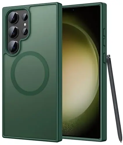 FNTCASE for Samsung Galaxy S23 Ultra Case: [Fit for Magsafe] Magnetic Translucent Matte Anti-Fingerprint Cell Phone Cover Military Grade Shockproof Protective Case - 1