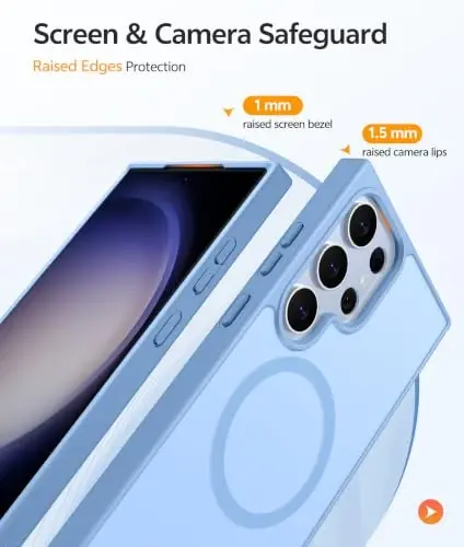 FNTCASE for Samsung Galaxy S23 Ultra Case: [Fit for Magsafe] Magnetic Translucent Matte Anti-Fingerprint Cell Phone Cover Military Grade Shockproof Protective Case - 4