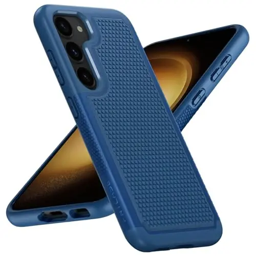 FNTCASE for Samsung Galaxy S23 Case: Dual Layer Heavy Duty Cell Phone Protective Cover Shockproof Rugged with Non-Slip Textured - Military Drop Protection Bumper Tough - 2023, 6.1inch Blue 