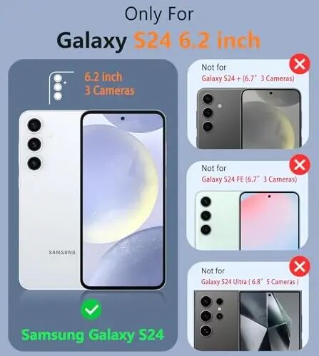 FNTCASE for Samsung Galaxy S24 Case: Dual Layer Non Slip Cover Mint Green | 14FT Military Grade Shockproof Protective Drop Protection, Matte Textured Cell Phone Cases, for Daily Use, Mint Green - FNTCASE (1)