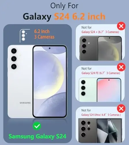 FNTCASE for Samsung Galaxy S24 Case: Dual Layer Non Slip Cover Mint Green | 14FT Military Grade Shockproof Protective Drop Protection, Matte Textured Cell Phone Cases, for Daily Use, Mint Green - 2
