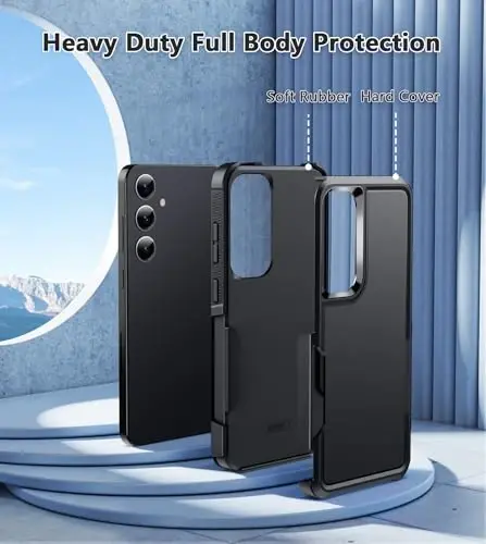 FNTCASE for Samsung Galaxy S24 Case：Dual Layer Shockproof Protective Cell Phone Cover | Military Grade Drop Proof Protection | Hybrid Matte Textured Rugged Hard Cases - 2024, 6.2inch - 3