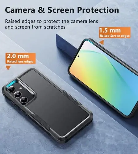 FNTCASE for Samsung Galaxy S24 Case：Dual Layer Shockproof Protective Cell Phone Cover | Military Grade Drop Proof Protection | Hybrid Matte Textured Rugged Hard Cases - 2024, 6.2inch - 5