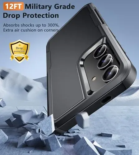 FNTCASE for Samsung Galaxy S24 Case：Dual Layer Shockproof Protective Cell Phone Cover | Military Grade Drop Proof Protection | Hybrid Matte Textured Rugged Hard Cases - 2024, 6.2inch - 4