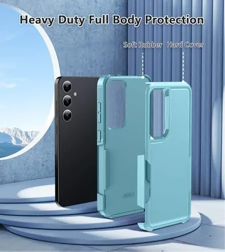 FNTCASE for Samsung Galaxy S24 Case：Dual Layer Shockproof Protective Cell Phone Cover | Military Grade Drop Proof Protection | Hybrid Matte Textured Rugged Hard Cases - 2024, 6.2inch - 3